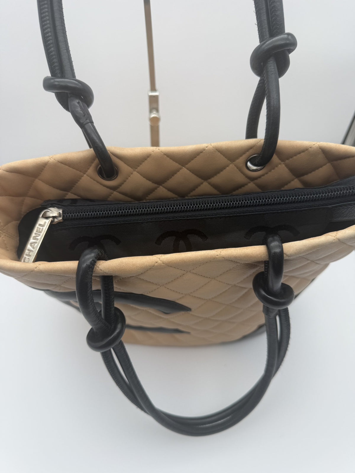 Chanel Cambon Tote — Beige & Black