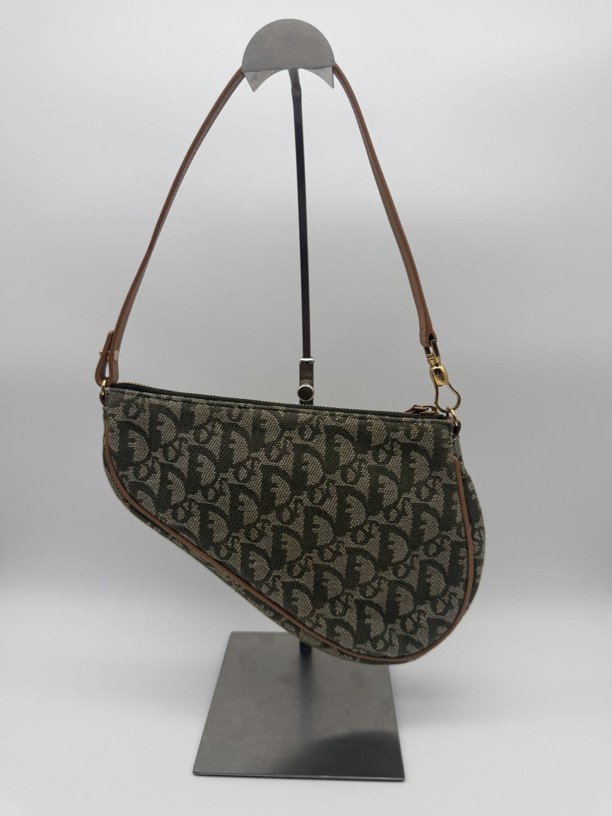 Dior Mini Saddle — Khaki Oblique