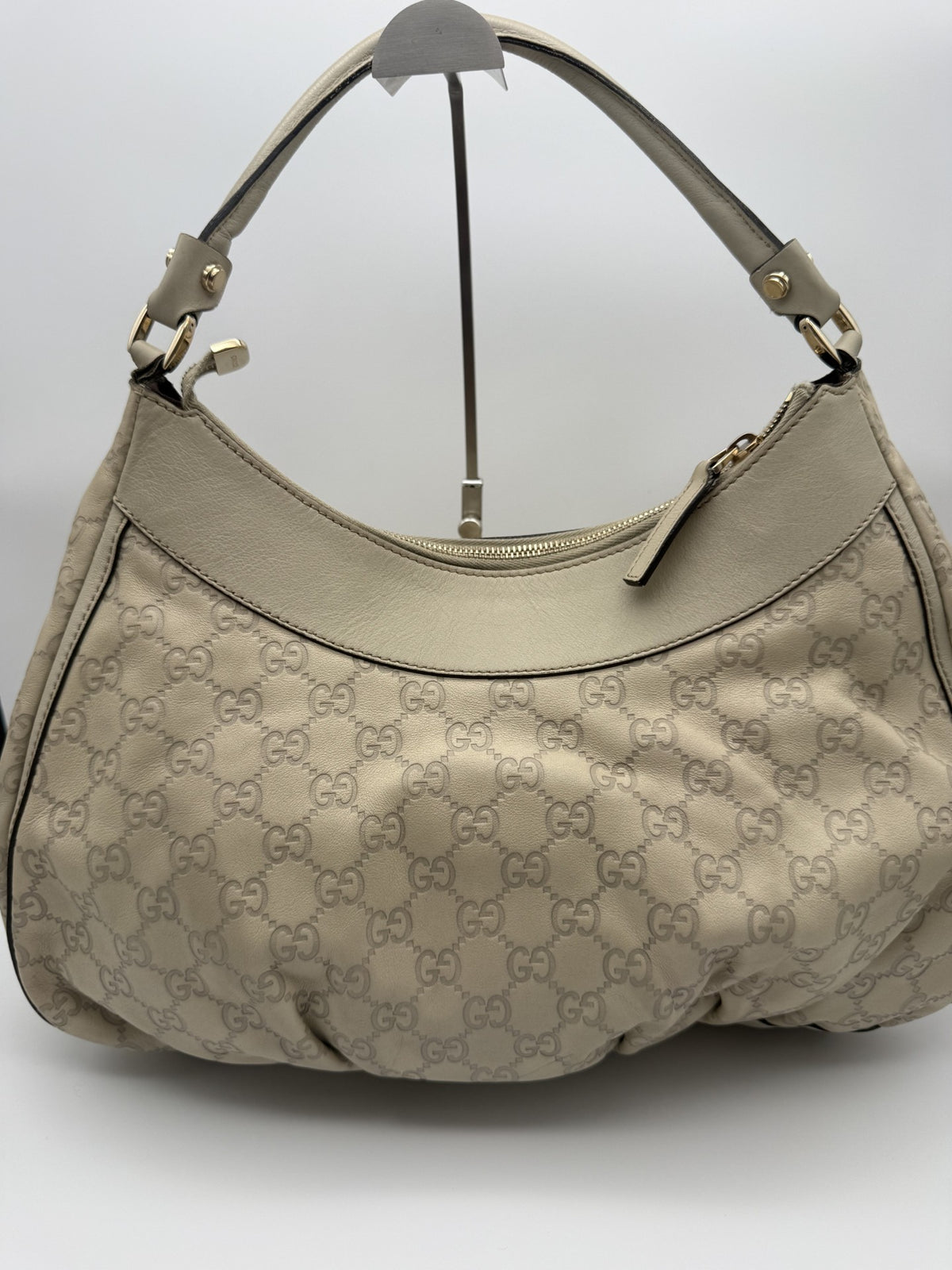 Gucci Abbey Hobo — Cream Guccissima