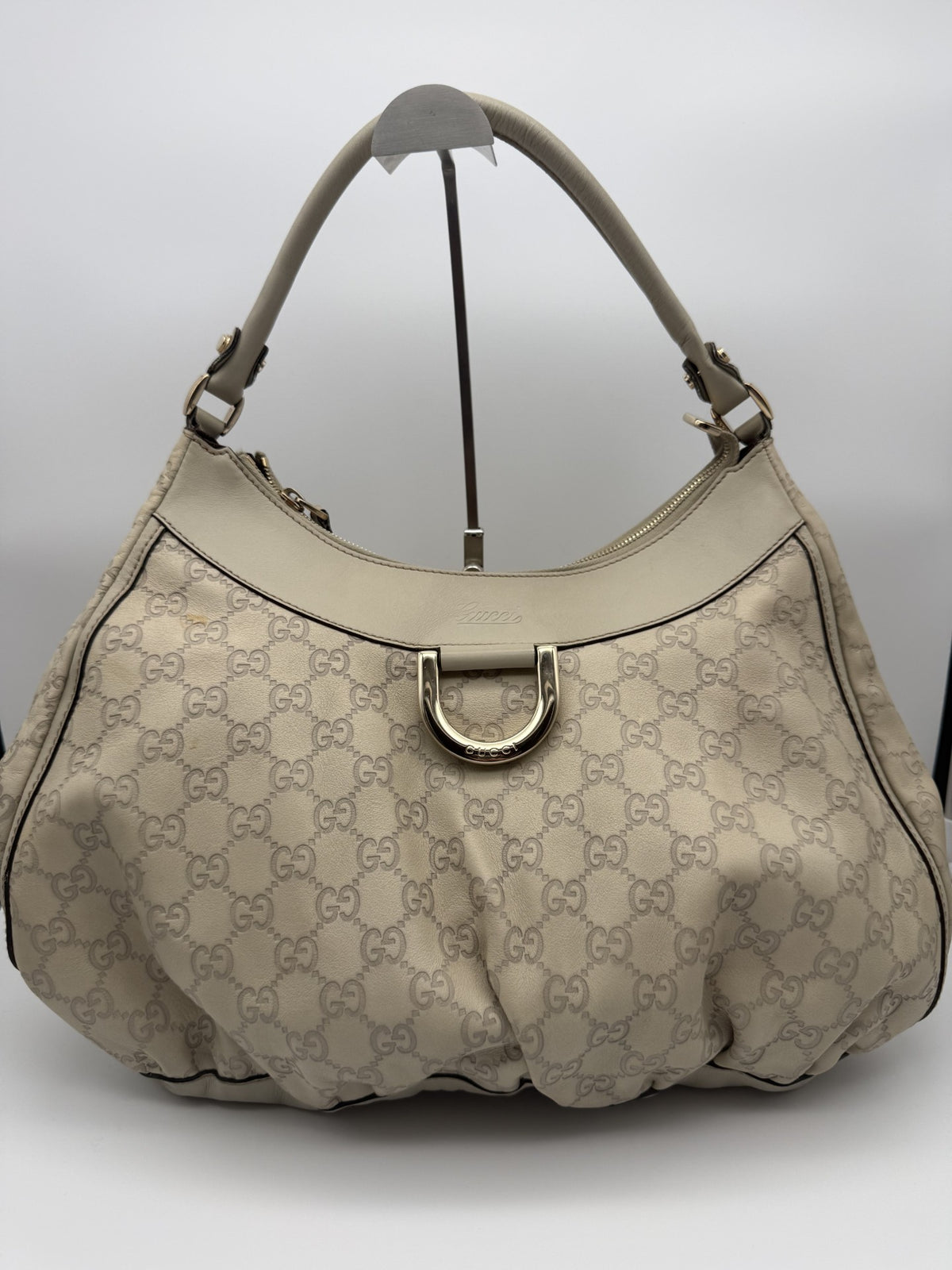 Gucci Abbey Hobo — Cream Guccissima