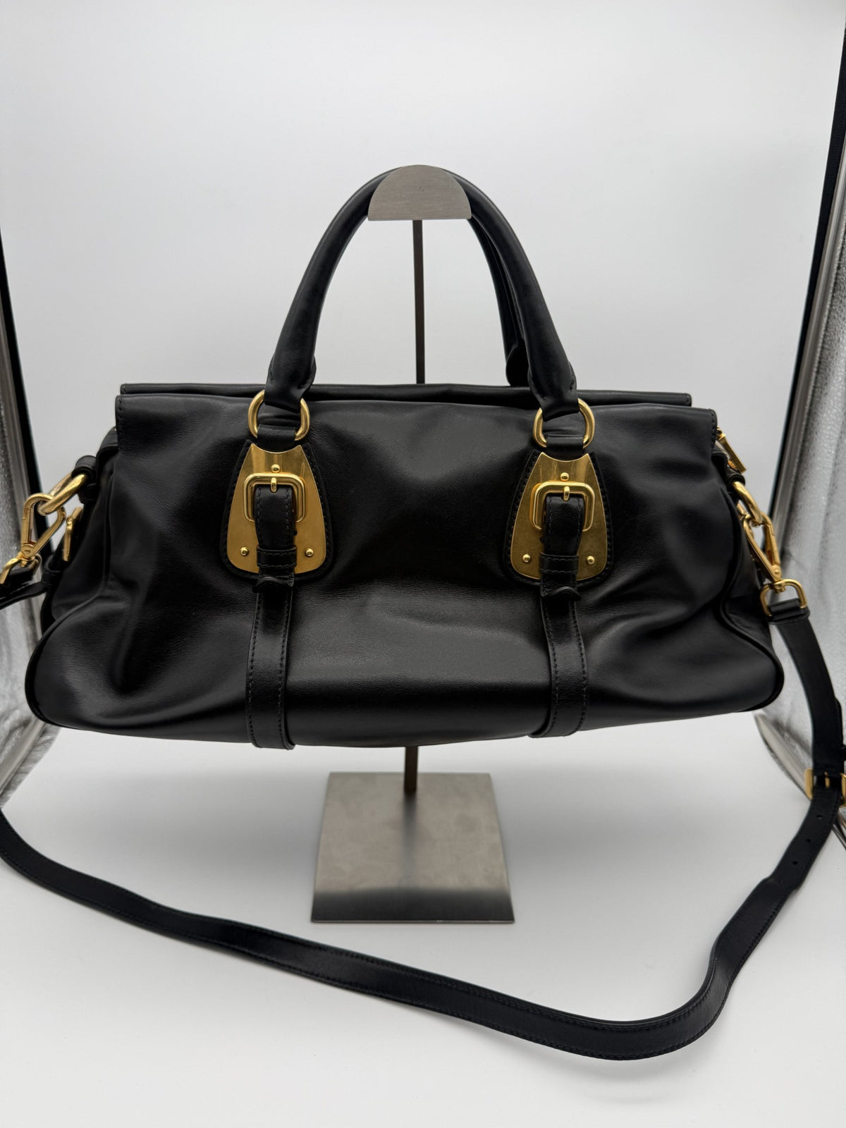 Prada Bauletto Satchel — Black