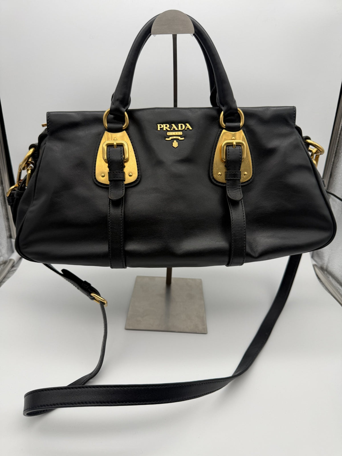 Prada Bauletto Satchel — Black
