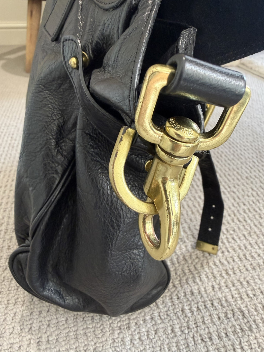 Mulberry Alexa Satchel Bag – Black Leather, Gold Hardware