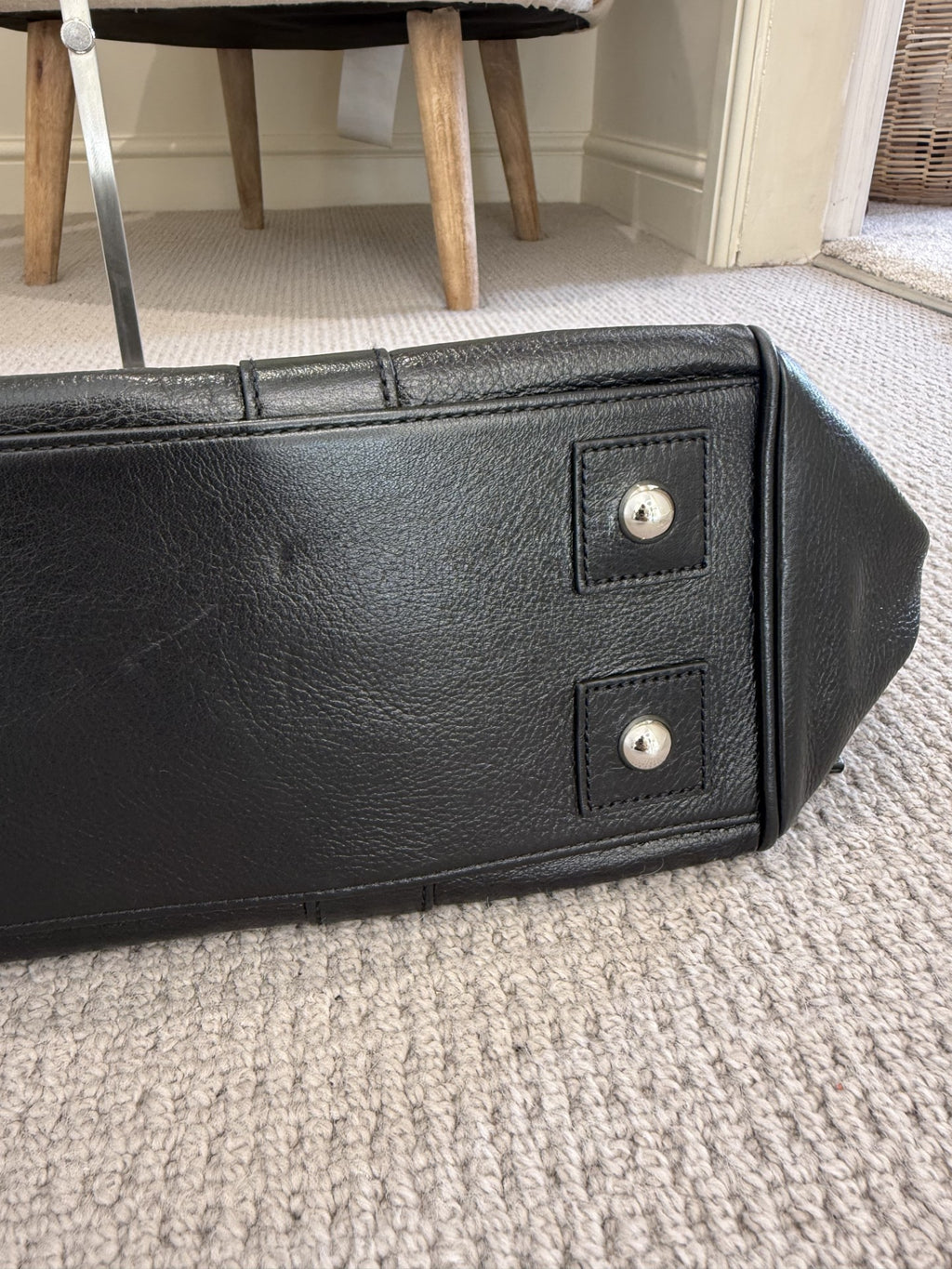 Mulberry Bayswater Black Leather Handbag – Silver Hardware