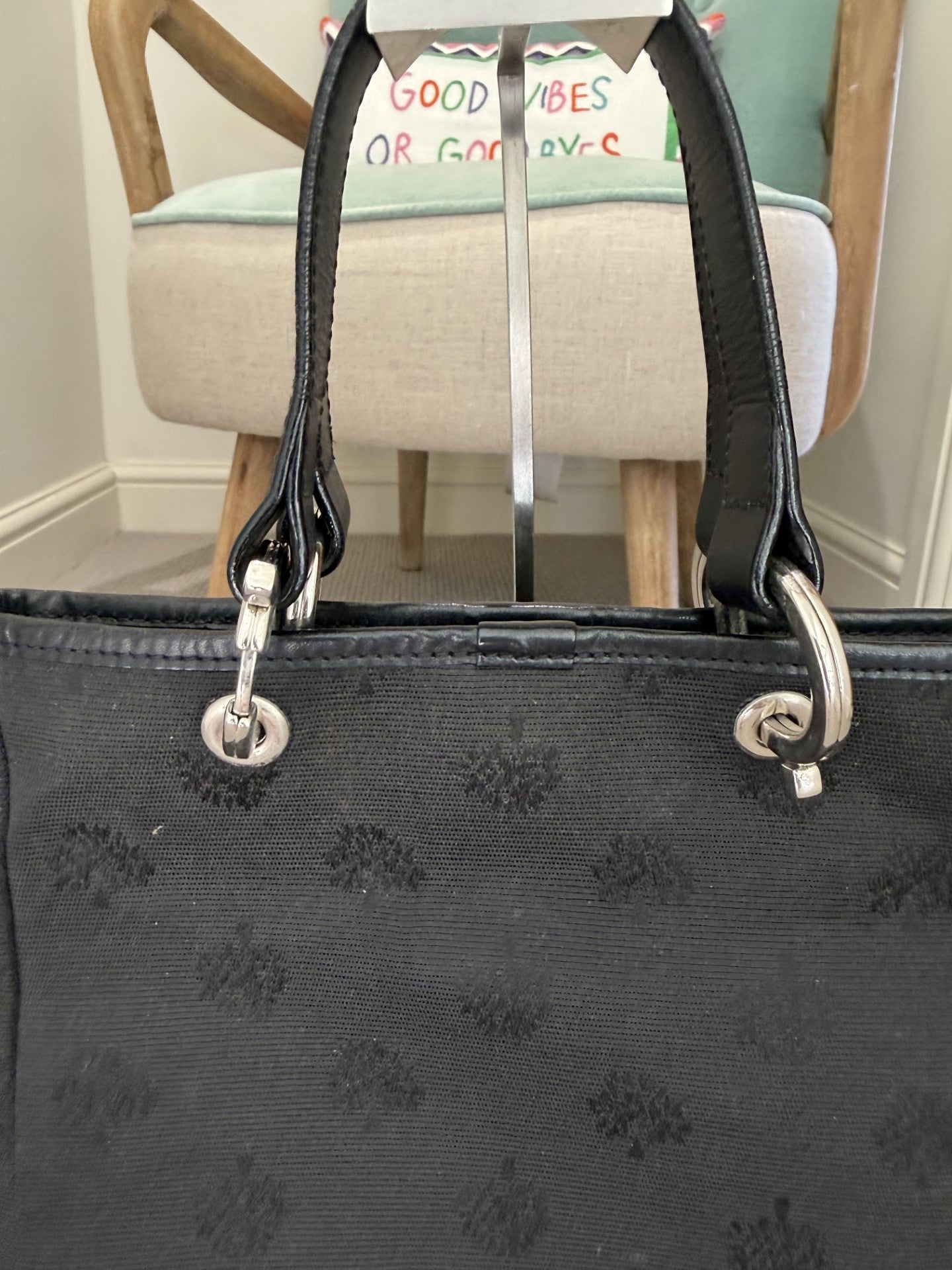 Mulberry Monogram Tote Bag – Black Canvas