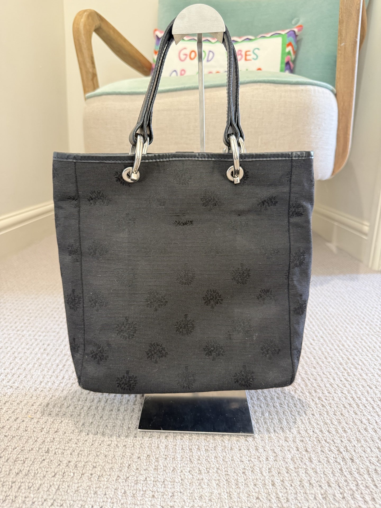 Mulberry Monogram Tote Bag – Black Canvas