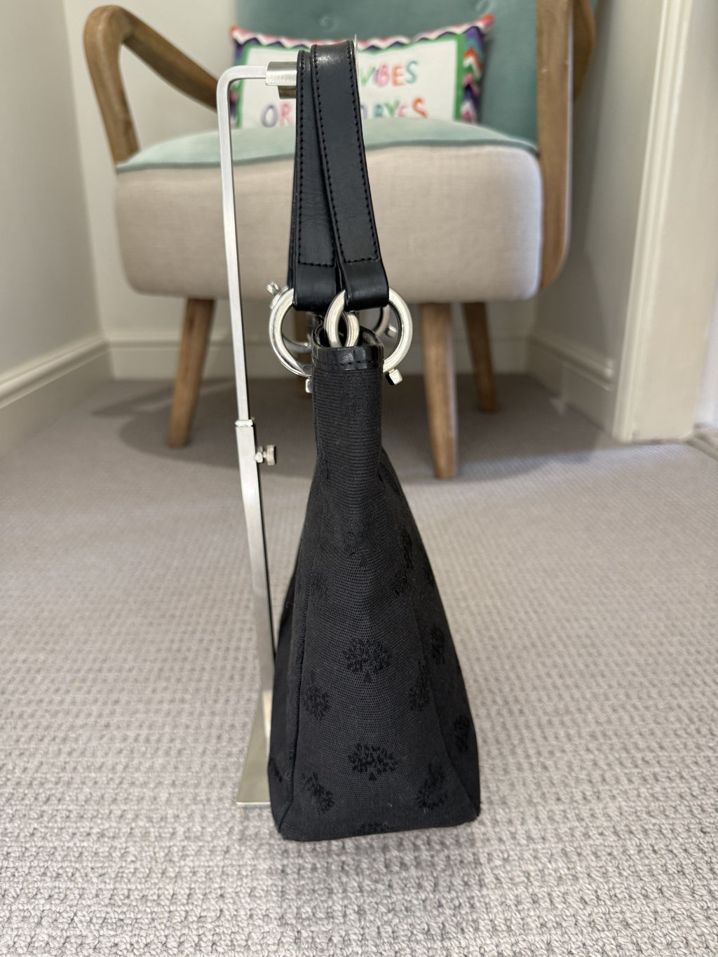 Mulberry Monogram Tote Bag – Black Canvas