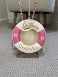 Chanel La Pausa Lifesaver Bag — Pink & White Lambskin, Cruise 2019 Limited Edition