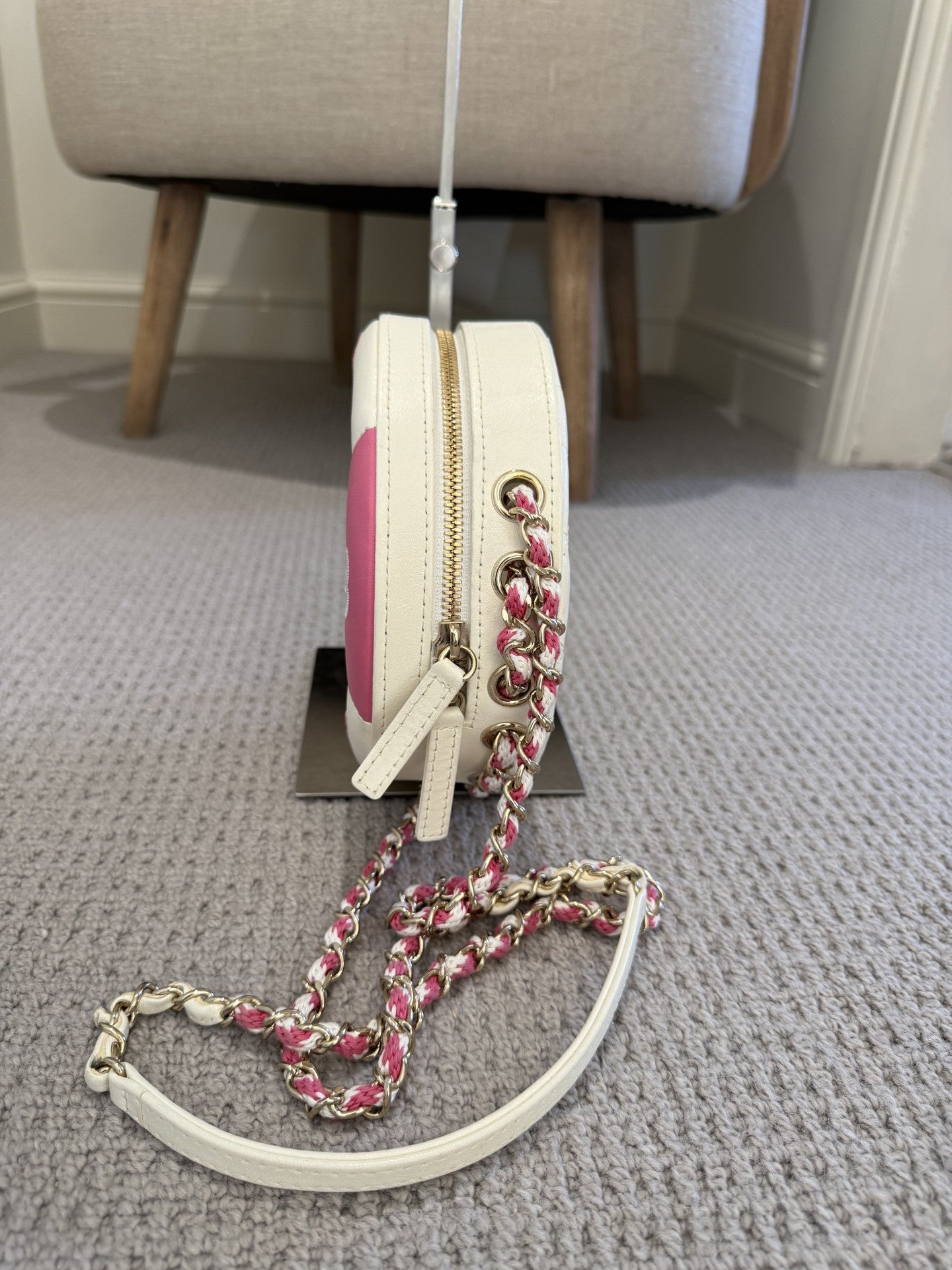 Chanel La Pausa Lifesaver Bag — Pink & White Lambskin, Cruise 2019 Limited Edition