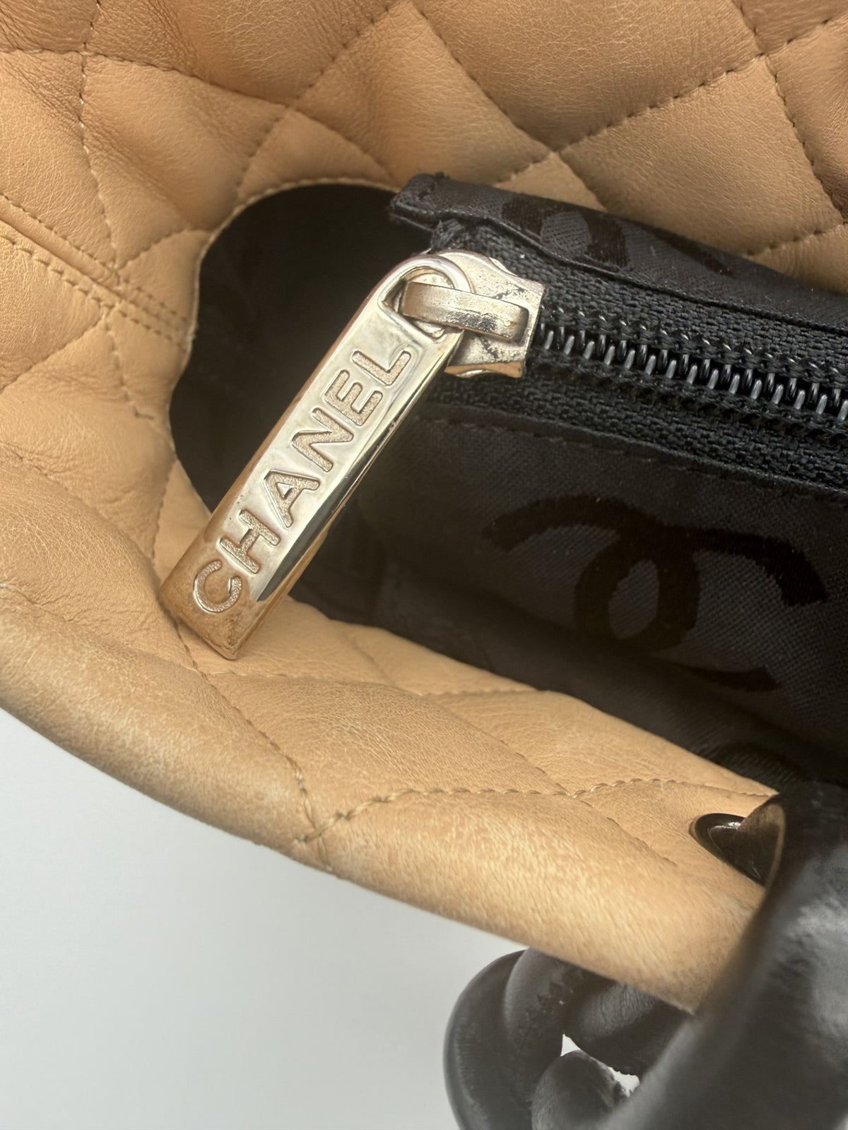 Chanel Cambon Tote — Beige & Black