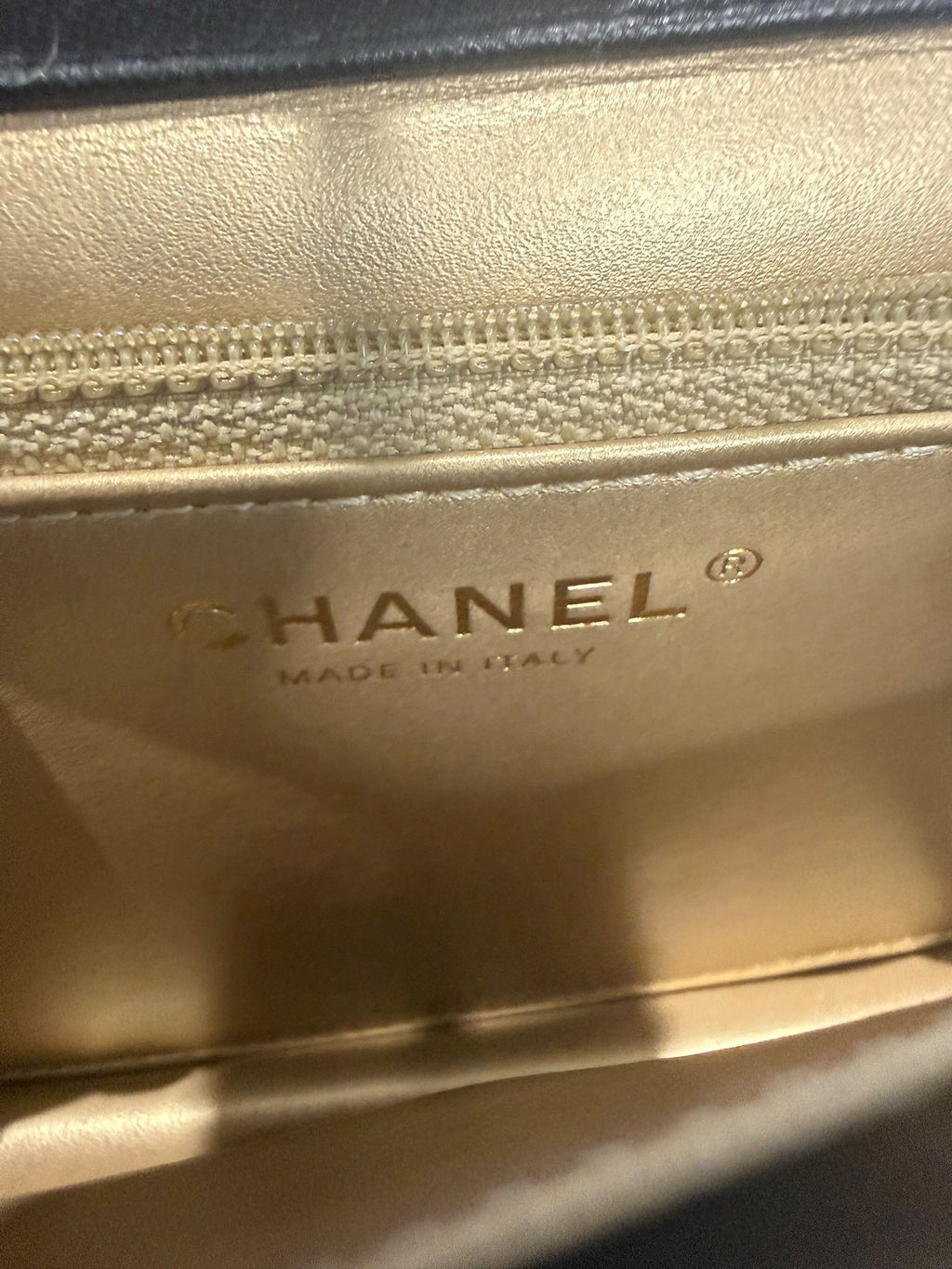 CHANEL Black Quilted Flap Bag — Rare Pearl & Gold Letter Bead Trim