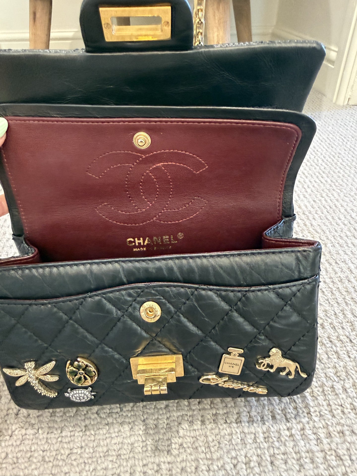Chanel Lucky Charms 2.55 Reissue Double Flap Bag — Black Aged Calfskin, Gold Hardware, Limited Edition