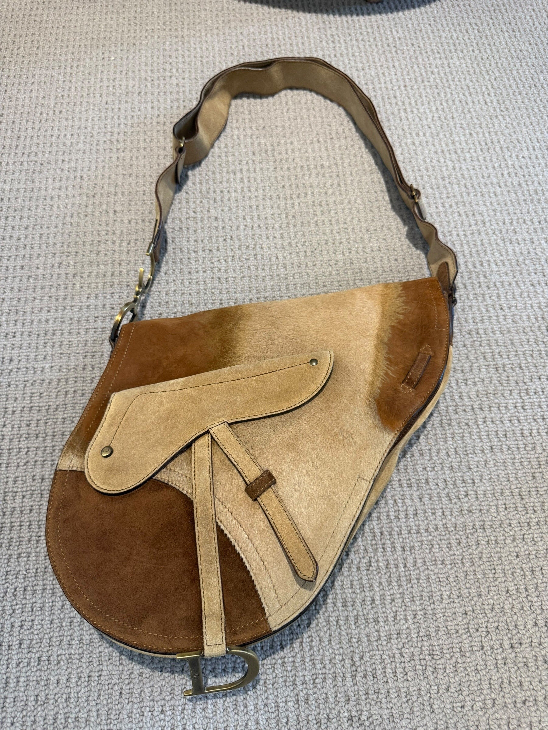 Vintage Christian Dior Saddle Bag — Galliano Era Pony Hair & Suede