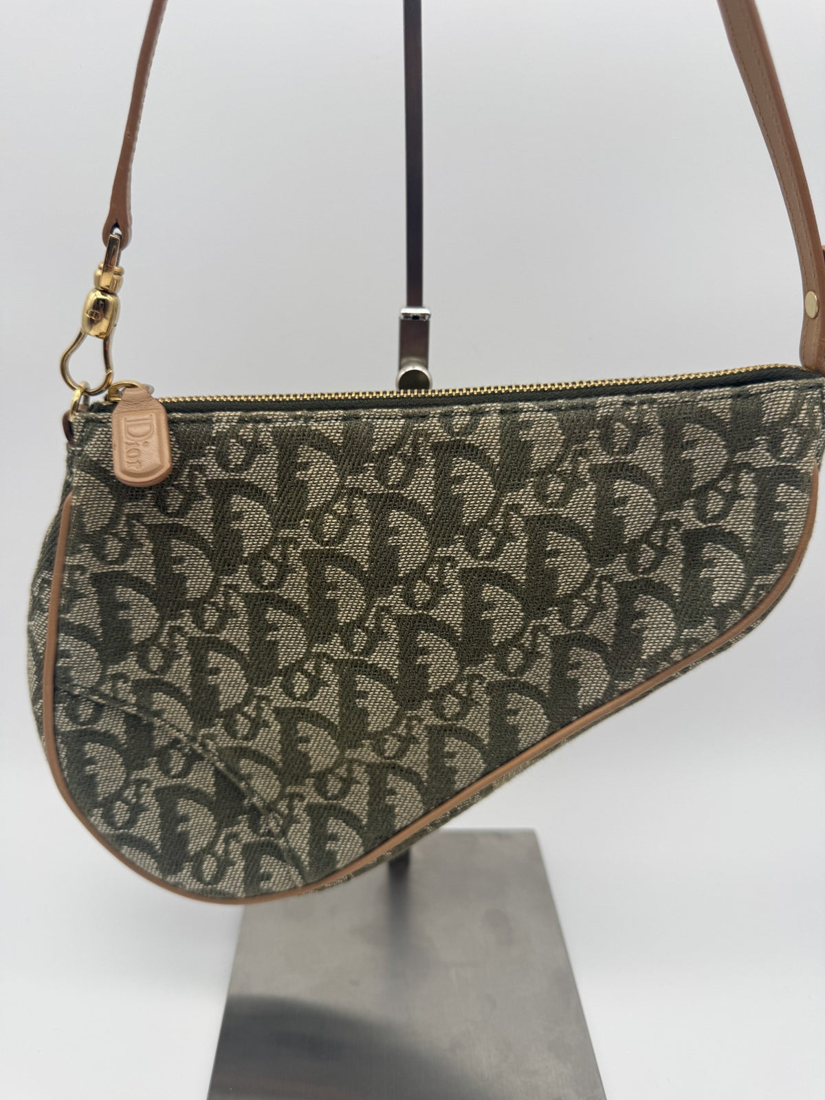 Dior Mini Saddle — Khaki Oblique
