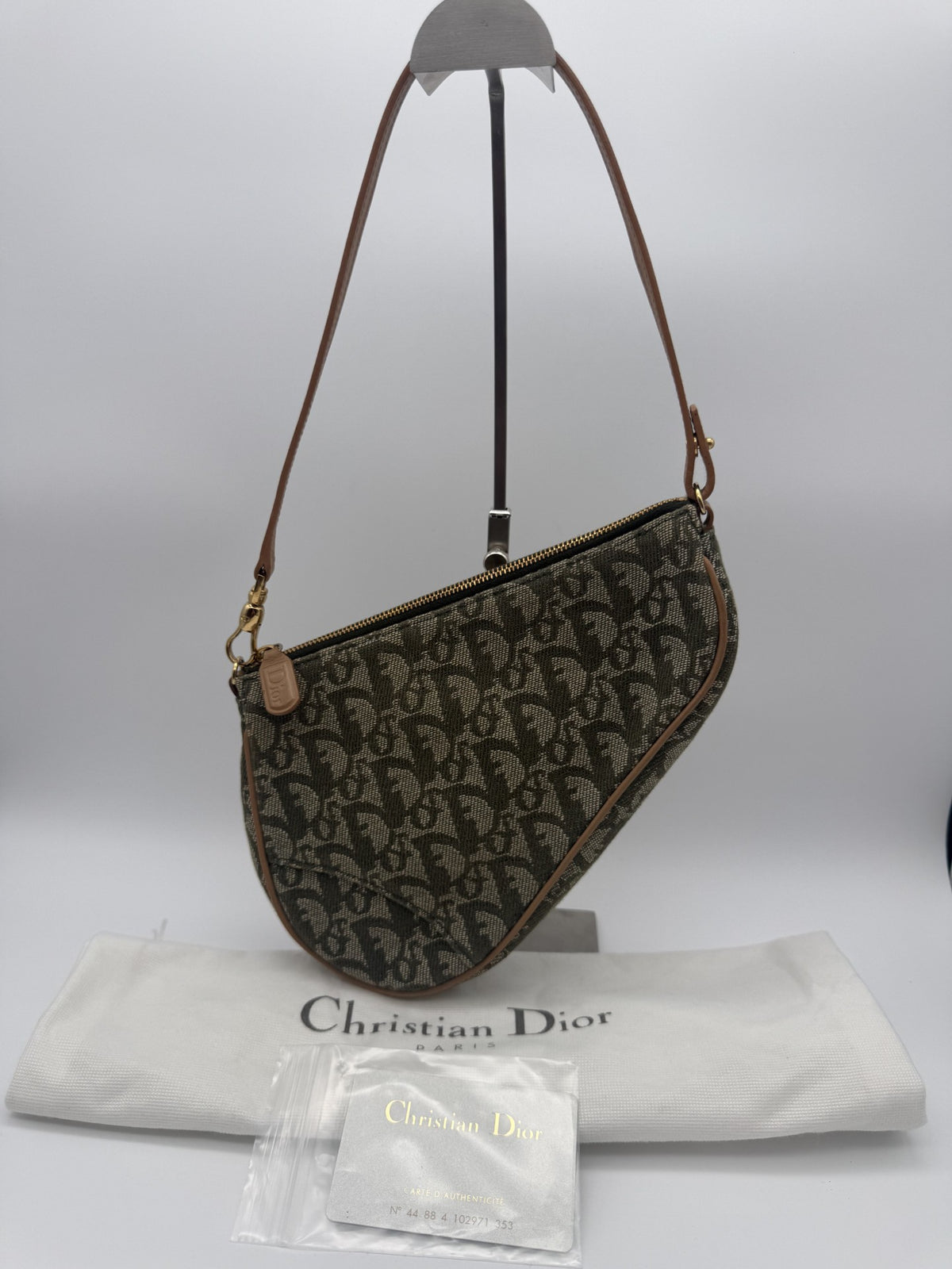 Dior Mini Saddle — Khaki Oblique
