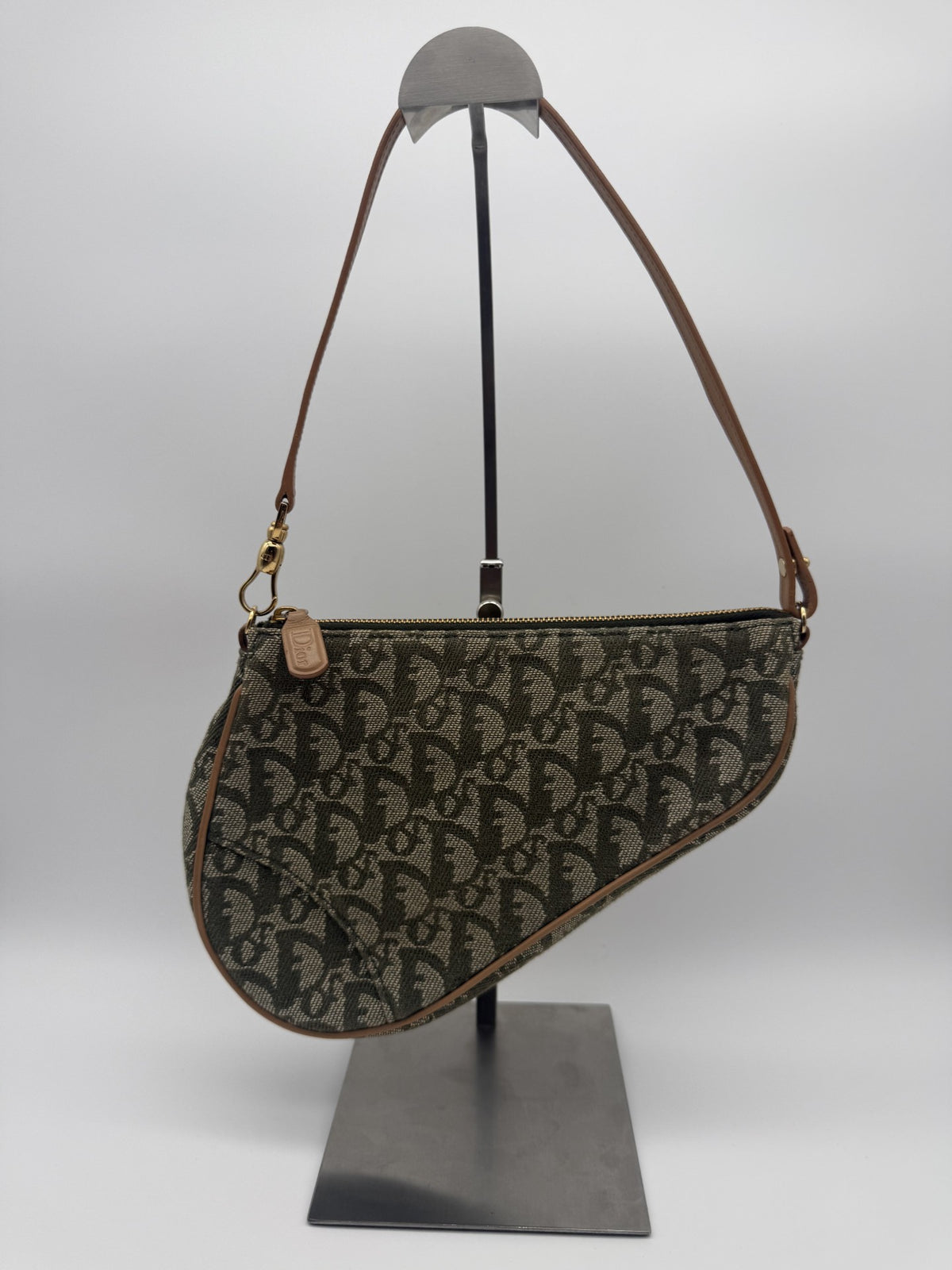 Dior Mini Saddle — Khaki Oblique