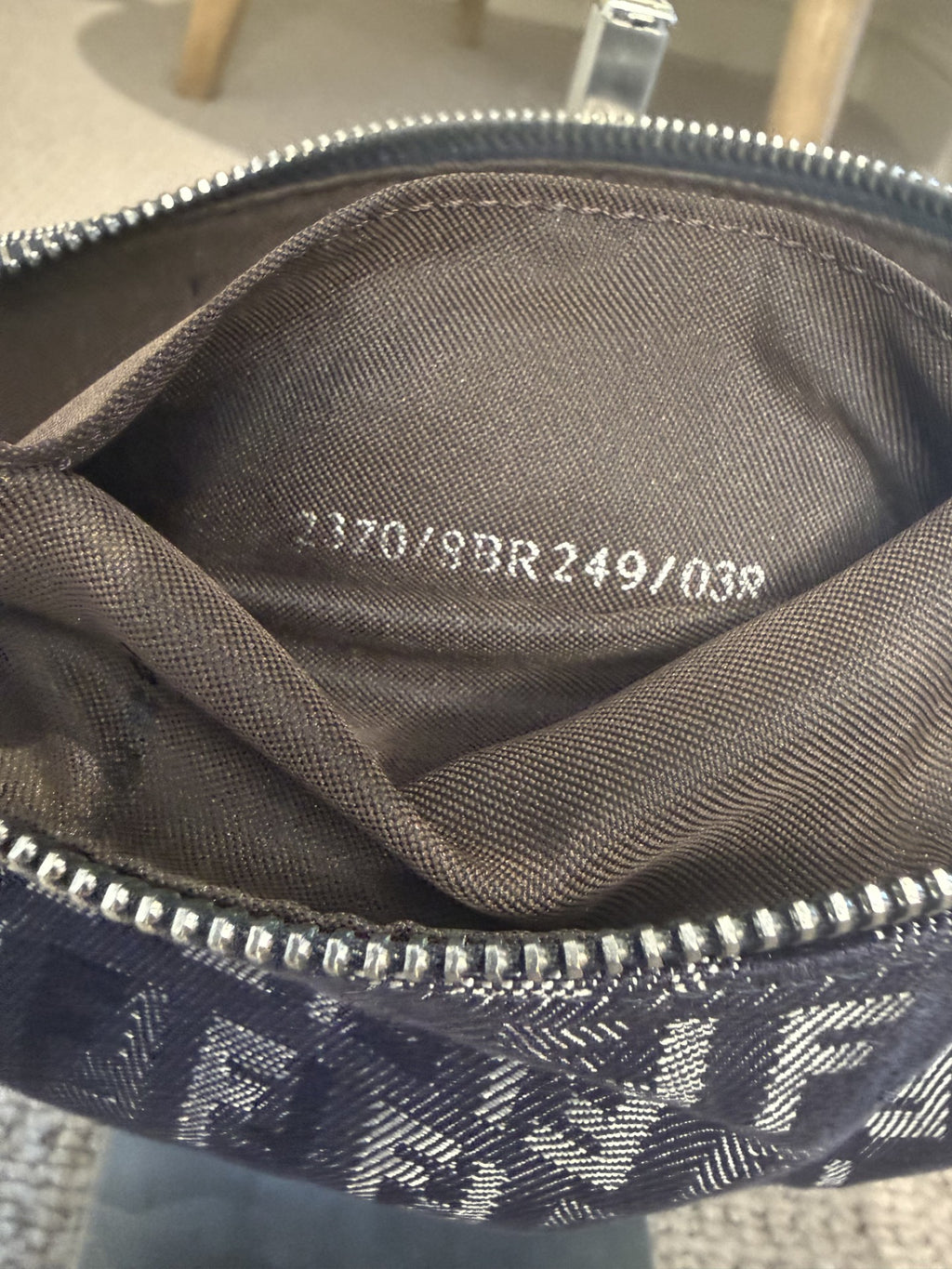 Fendi Denim Zucchino Mini Pochette – Y2K FF Monogram, Silver Hardware