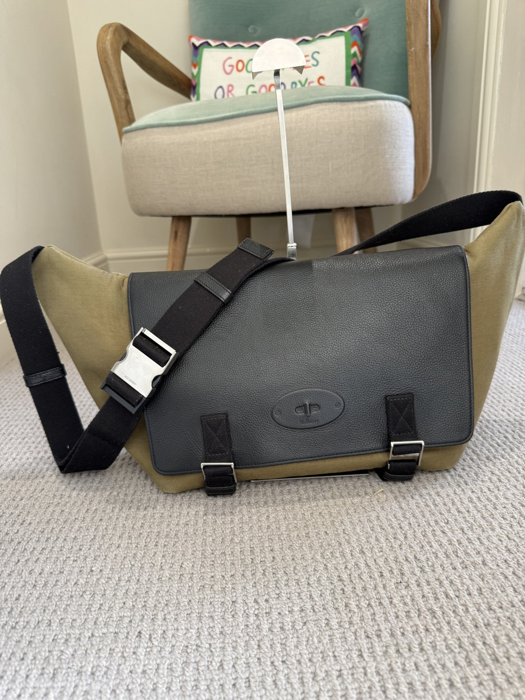 Mulberry Canvas Messenger Crossbody Bag – Khaki Green