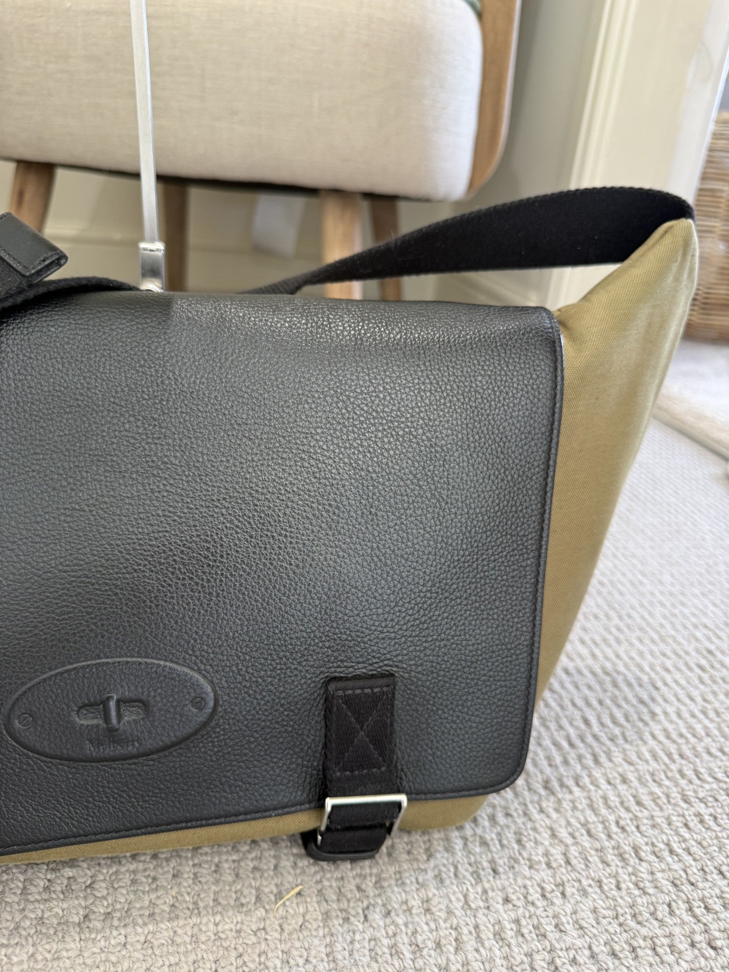 Mulberry Canvas Messenger Crossbody Bag – Khaki Green