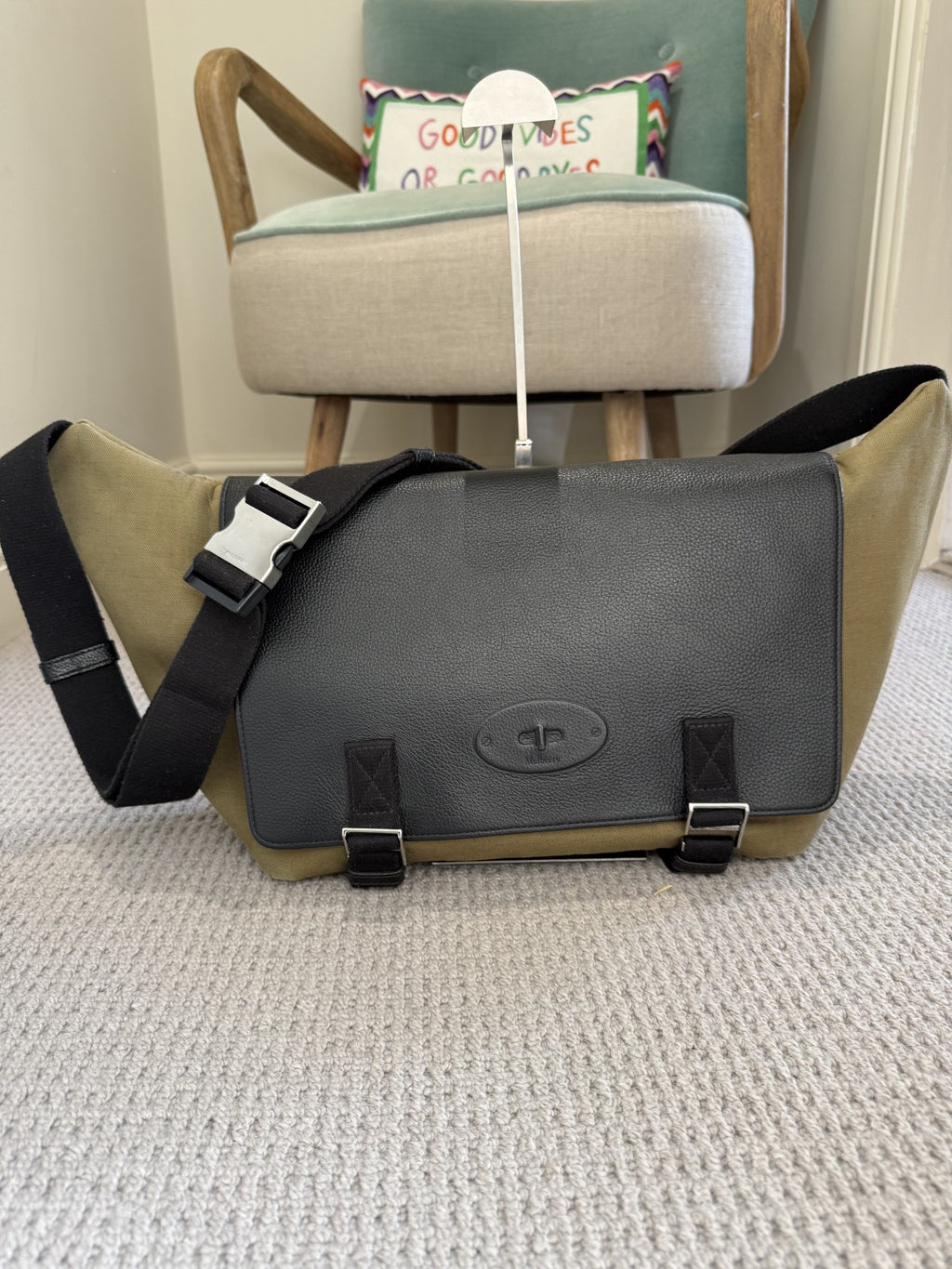 Mulberry Canvas Messenger Crossbody Bag – Khaki Green
