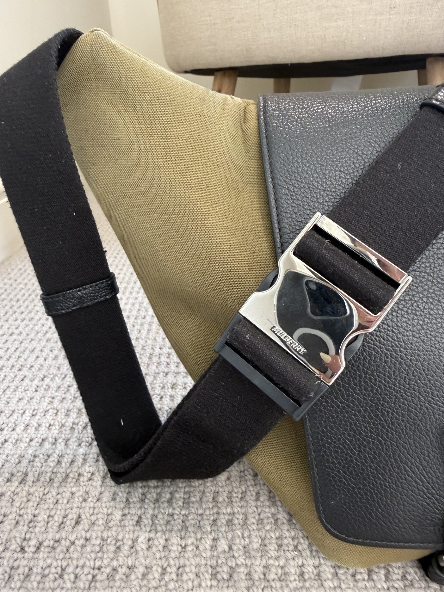 Mulberry Canvas Messenger Crossbody Bag – Khaki Green
