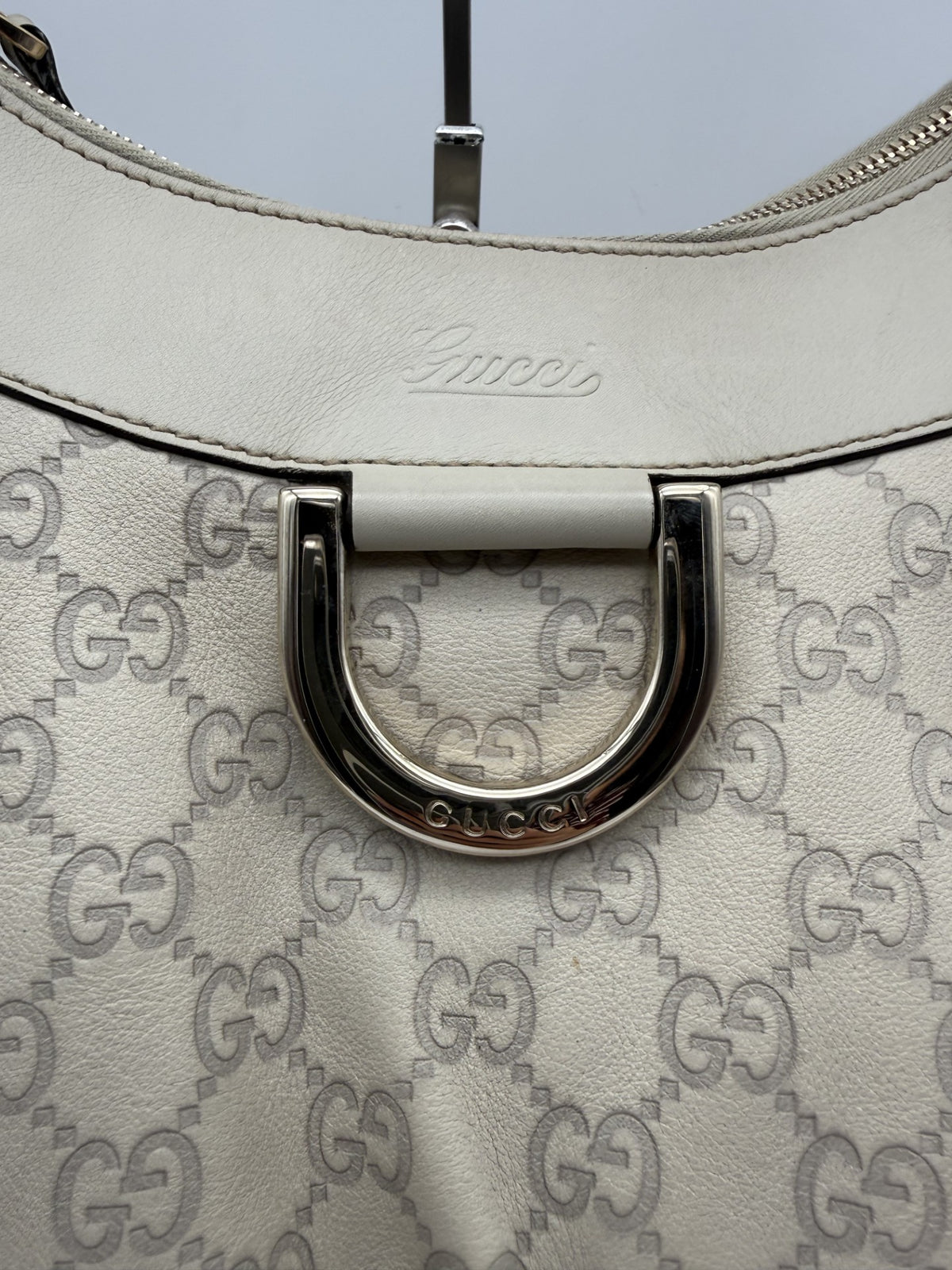 Gucci Abbey Hobo — Cream Guccissima