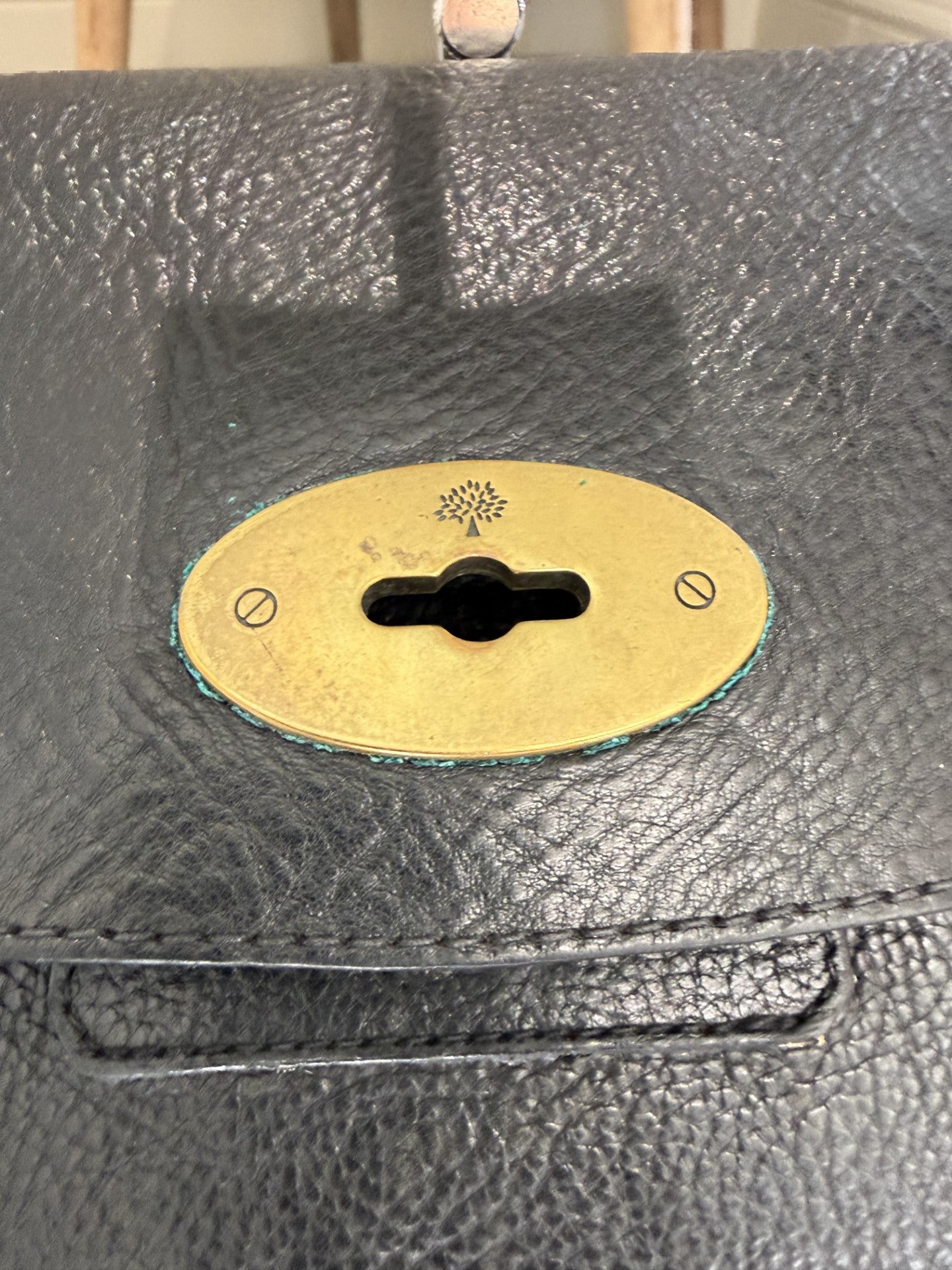 Mulberry Antony Black Leather Crossbody Messenger Bag – Brass Postman's Lock