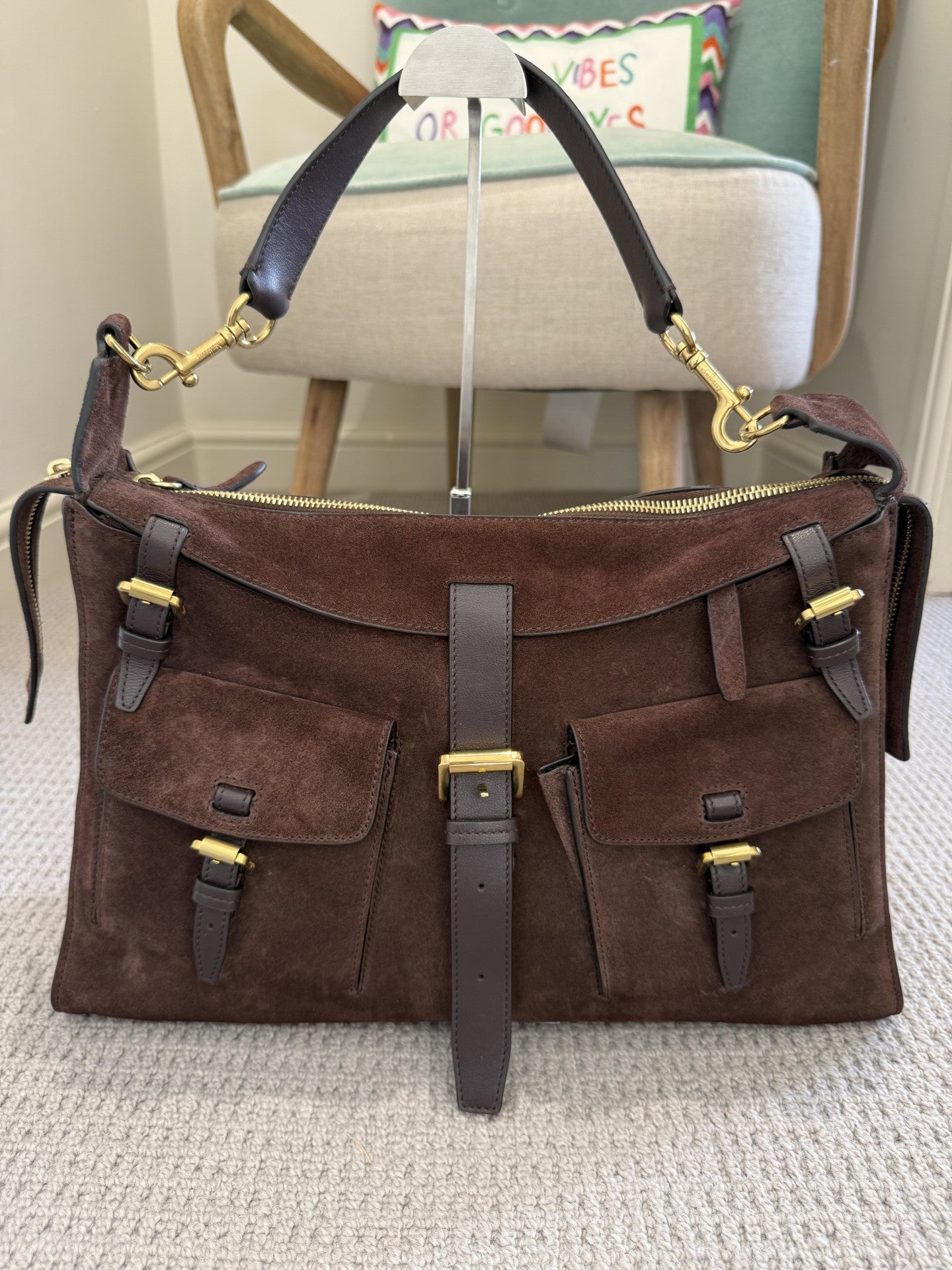 Mulberry Roxanne Shoulder Bag – Chocolate Suede