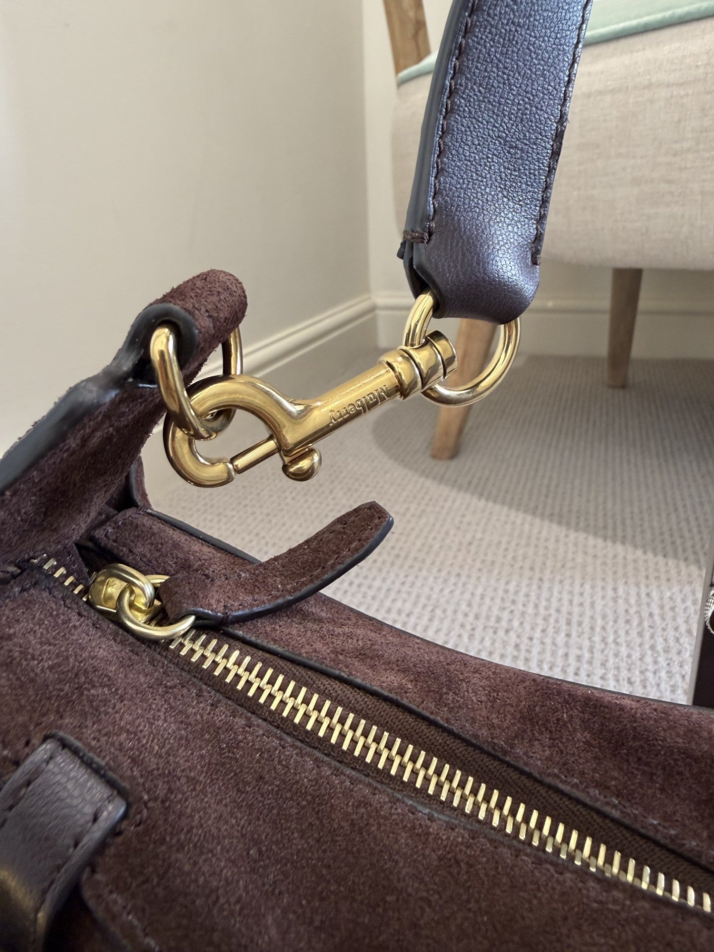 Mulberry Roxanne Shoulder Bag – Chocolate Suede