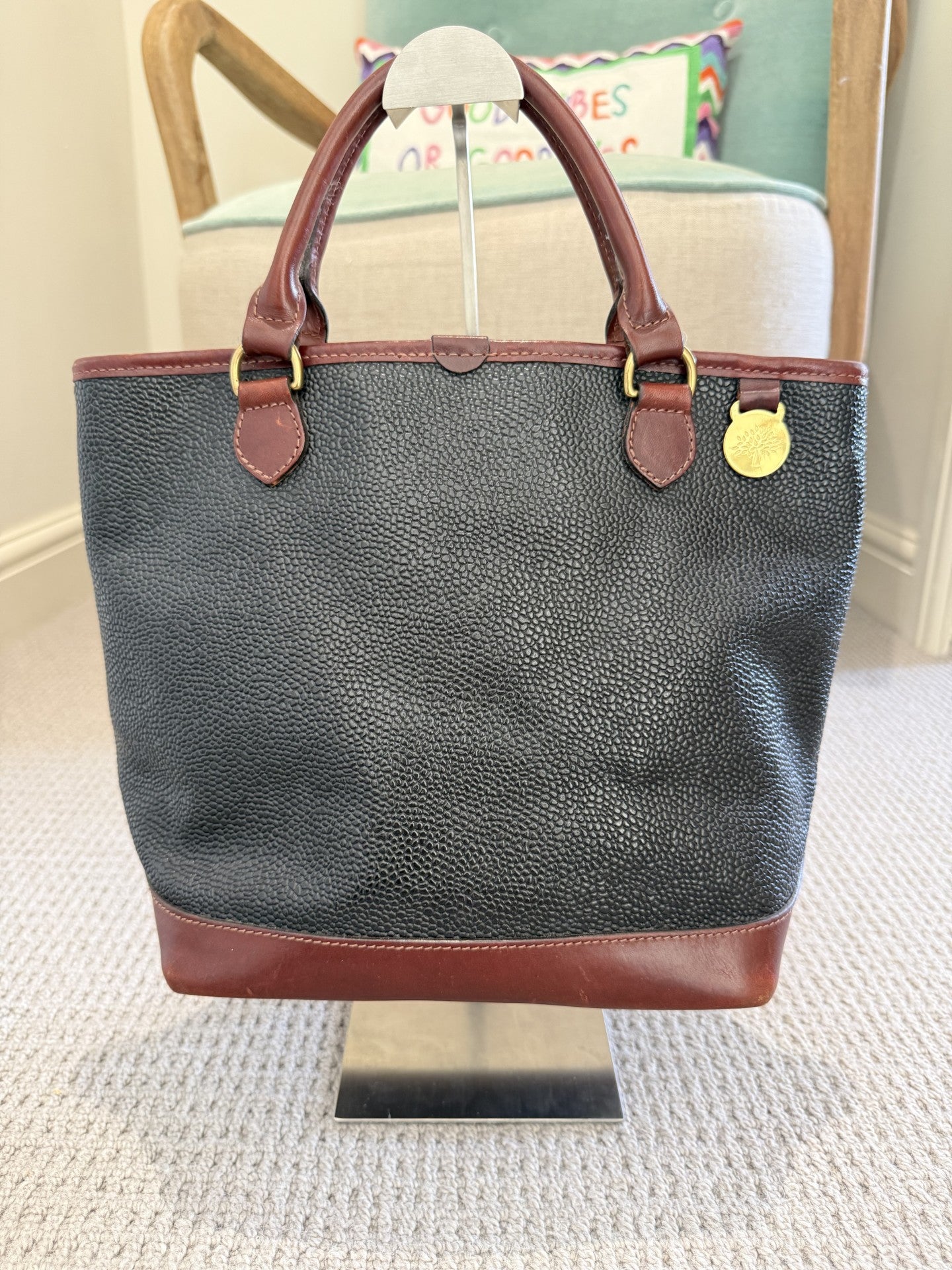 Vintage Mulberry Scotchgrain Tote Bag – Black & Tan