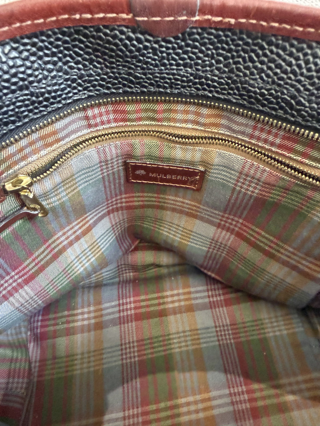 Vintage Mulberry Scotchgrain Tote Bag – Black & Tan