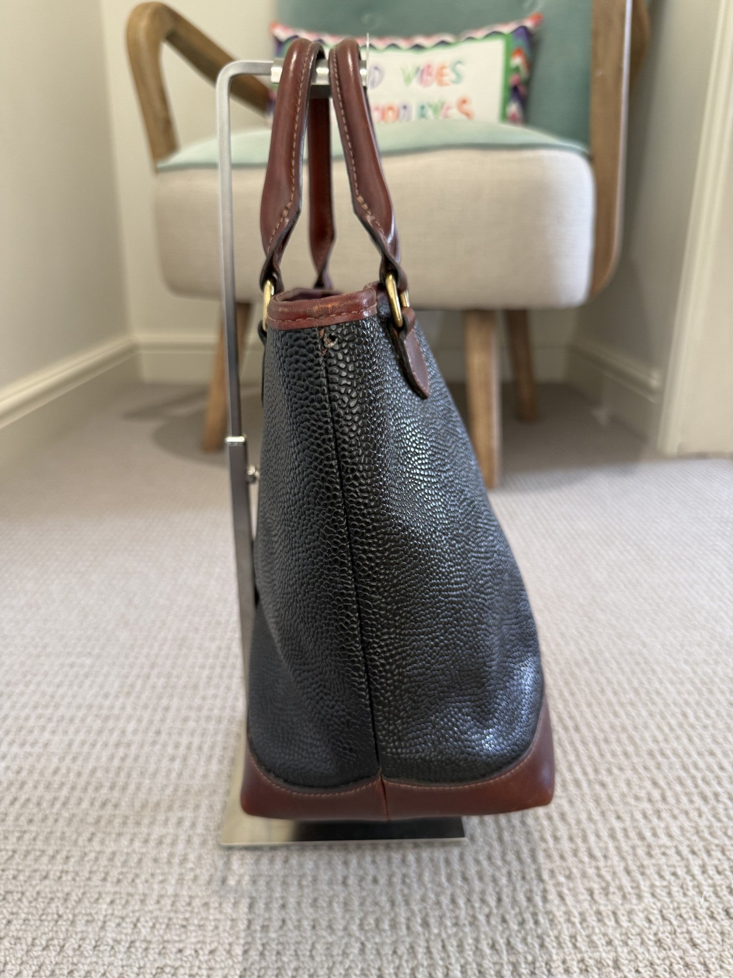 Vintage Mulberry Scotchgrain Tote Bag – Black & Tan